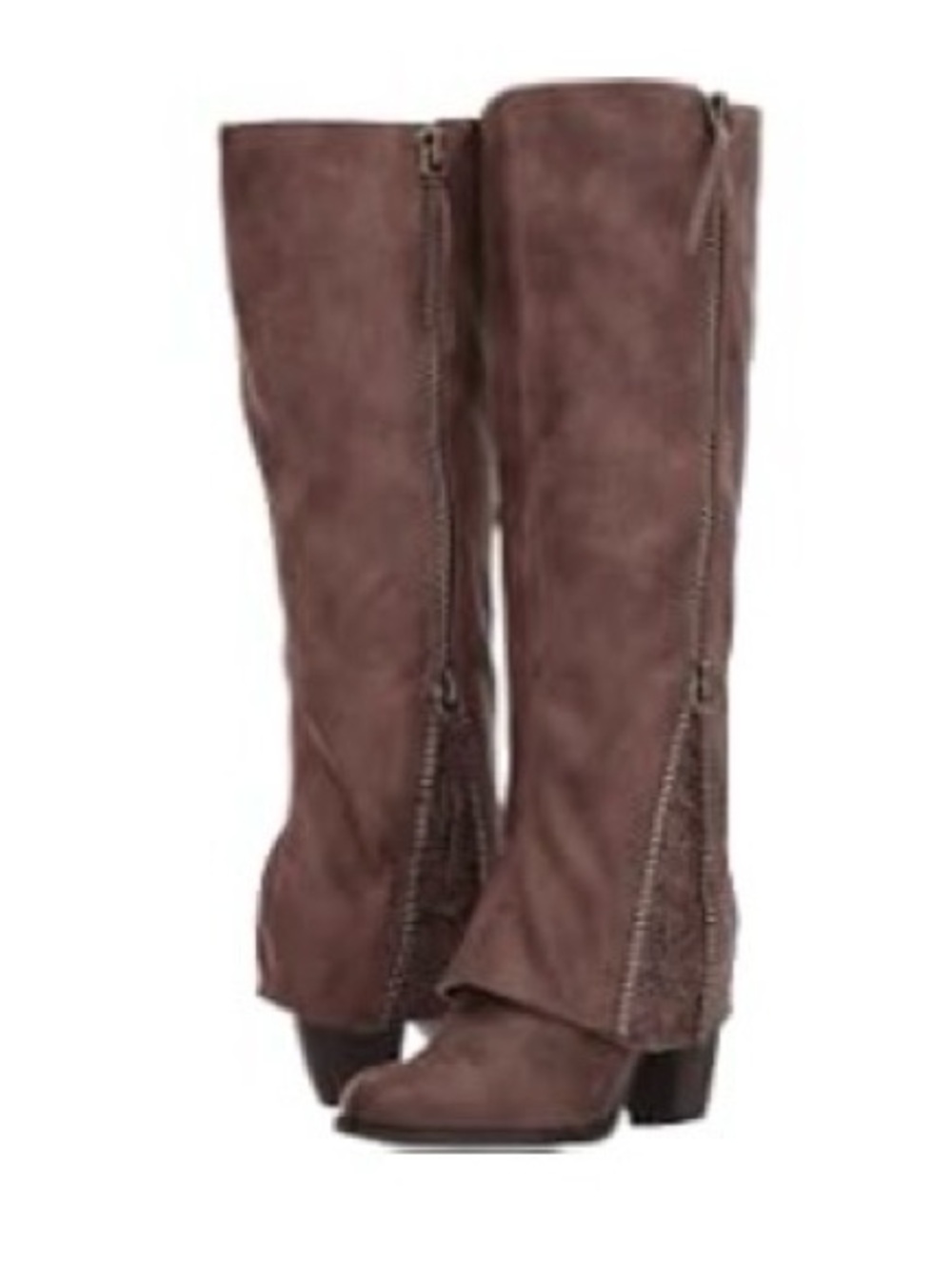 Women's Brown Knee-High Zip Boots - Picture 3 of 10